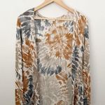 First Love LOVELYN | Long Line Cardigan Duster Tie Dye Blue Rust Taupe | Medium Photo 1