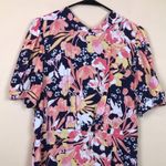 Julia Jordan Women’s Floral Print Puff Sleeve Mock Neck Leg Slit Maxi Dress Photo 1