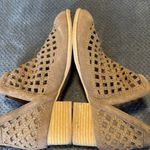 Jeffrey Campbell Tan Perforated Suede Block Heel Ankle Boots Size 8 Photo 6