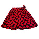 3/$15 ROYAL MONK red and black heart wrap skirt Photo 2