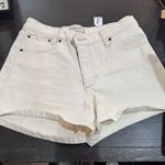 Abercrombie & Fitch Women's Cream Shorts. Abercrombie. Relaxes cutoff short. High rise Photo 0