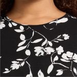 Universal Standard EUC  Joan Relaxed Long Sleeve Top Black White Floral Size 3X Photo 2