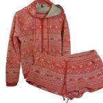 Undiz Coral Pink Hoodie Jacket & Short Set Size: L Size L Photo 0