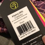 Zumba NWT Plum Purple Glitter Ruched Leggings New Photo 12