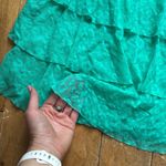Victoria's Secret y2k victoria’s secret Teal Leopard Print Ruffled midi Skirt medium Photo 4