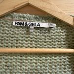 Pam & Gela  - Green Open-Front Oversized Distressed Sweater Cardigan - S Photo 9