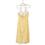Sugar Lips Gingham Midi Dress Size Medium Yellow White Tie Front Halter Sz M New Photo 6