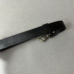 Chicos Leather Waist Belt S Womens Black Silver Buckle Toggle Adjustable 1" USA Photo 2