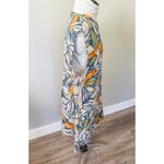 Nicole Miller  Tropical Flower Print Linen Dress Photo 8