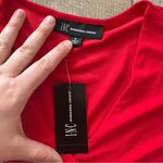 Inc international NWT INC Cold Shoulder Jersey Crepe Draped Blouse Red Medium Professional Top Photo 4