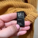Ambiance Apparel Ribbed Knit Lace Up Back Sweater Mustard Brown Size Large Photo 7
