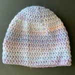 Hand Knit Pastel Rainbow Beanie Skull Cap Blue Photo 6