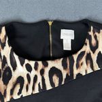 Chico's Womens 1 (8/10) Black Leopard Sheath Dress 3/4 Sleeves Exposed Zipper Photo 2