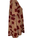 LuLaRoe  Maroon Tan Weave Print Top Blouse Small Photo 3