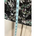 Vera Wang Simply  Black/Green Floral Chiffon Sleeveless Blouse Size Medium Ruffle Photo 2