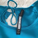 TRACY REESE Bell Sleeve Blouse Silky‎ Tie Back Keyhole Teal Green Blue Small Green Photo 3