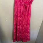 Hutch  x Anthropologie Ruffled‎ V Neck Leaf Wrap Maxi Dress Fuschia Small Party Photo 5