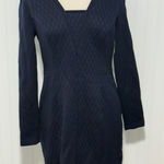 Shoshanna  Long Sleeve‎ V Neck Dress Navy Blue Quilted Career Size 12 Photo 0