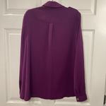 Burberry Brit Military Style Blouse Women's Size Large Purple Snap Front Collar Photo 2