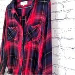 Cloth & Stone  Anthropologie Long Sleeve Plaid Button Down Top Fringe Bottom‎ Photo 5
