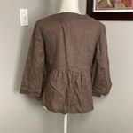 Orvis Orvin 100% Linen Womens Lightweight Jacket Blazer Top Brown Size 8 Button Photo 4