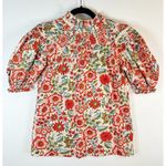 New Sohana Womens Top Floral Puffed Blouse Smocked Yoke Babydoll Cottagecore XS Red Photo 0