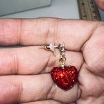 Crystal Red Heart‎ and Clear Crystal Earrings Photo 4