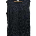 Vintage 4C London 2 Piece Jacket Top Set Womens M Black Burnout Velvet Floral Size M Photo 3