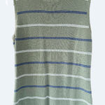 Basic Editions Sage Green Striped Ribbed Tank Top Size L Fits S/M Y2K 90s Size L Photo 0