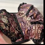 Rampage Vintage Sequin Black Patent Leather Statement Bag Photo 9