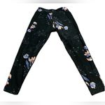Betsey Johnson  Performance Leggings Size Large Black Pink Purple Floral Photo 1