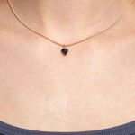 Brandy Melville Navy Heart Gold Necklace Photo 0