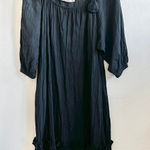 David Brown Maxi Dress Boho Flowy Oversized Lagenlook Coastal Small‎ Blue Photo 0