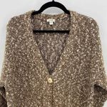 Pure J. Jill Cardigan Sweater Womens Large Brown Acrylic Polyester Blend Pockets Photo 2