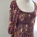 Free People Summer Picnic Printed Mini Dress Raisin Combo Brown Floral Brown Photo 3
