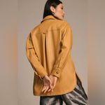 Anthropologie NWOT  Maeve Faux Leather Oversized Camel Shirt Jacket Photo 1