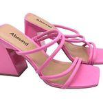 Abound  Austyn Tubular Strappy Block Heeled Sandal Square Toe Pink 5.5 Photo 0