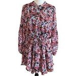 VICI  Women's Floral Print Balloon Sleeves Dress Tie Waist Flowy Skirt Spring M Photo 0