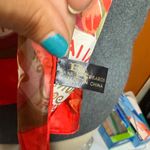 Tropical Silk Red and Yellow Print Scarf Photo 1