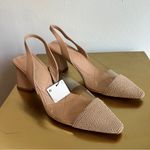 ZARA Tan Neutral Clear Slingback Heels Size 9 Minimalist Photo 3