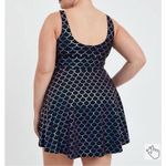 Torrid Iridescent Mermaid Scale Scoop Neck Swim Dress Swimsuit Black Size 1X Photo 5