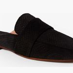 Free People  Black At Ease Mule Size 40 Snakeskin Print Suede Size 40 US 10 Black Photo 3