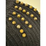 EXPRESS Black Cotton Blend Studded Shoulder Chunky Sweater Size Small Photo 1