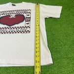 Vtg 90s Count your blessings Heart Bow Granny Cottagecore Single Stitch‎ Shirt White Size L Photo 4