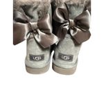 UGG  Gray Sheepskin Suede Mini Bailey Bow Boot II Winter Slip On Ankle Boots 9 Photo 4