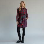 Skies Are Blue Urban Outfitters  Red Navy Plaid Mixed Print Shirt Dress Small GUC Photo 2