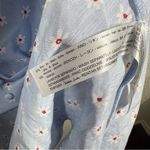 ZARA ‎ Blue Flower Print Linen Blend Button Front Midi Dress Photo 5