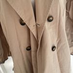 Topshop Gorgeous Tan Long Buttoned Trench Coat Photo 7