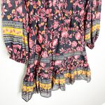 Alice + Olivia Womens Dress Sedona Mandarin Collar Floral Black Multi Size 8 Photo 4