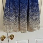 B Darlin  Lace Blue and Gold Strapless Dress Photo 6